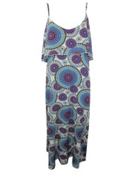 Spirograph Print Maxi Dress